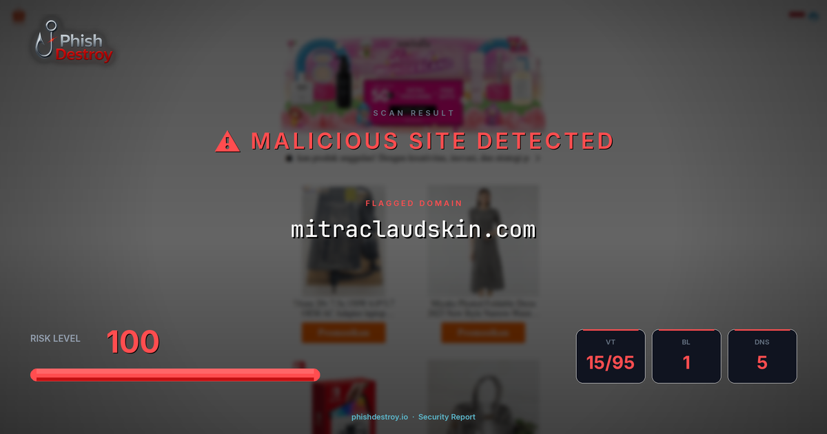 mitraclaudskin.com phishing report — threat analysis by PhishDestroy