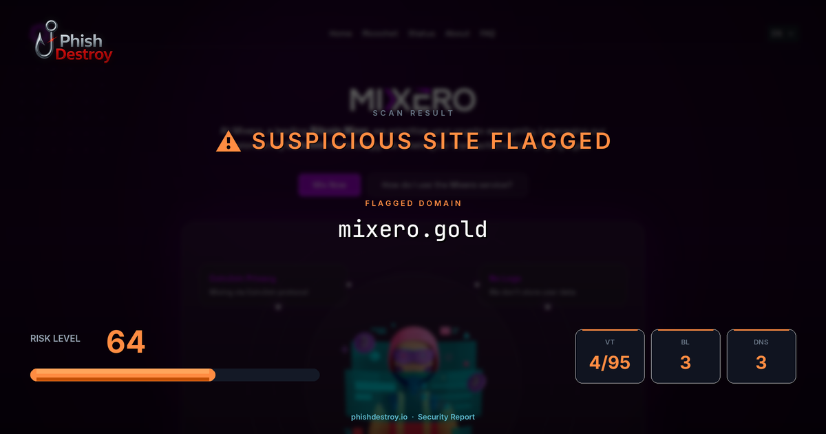 mixero.gold phishing report — threat analysis by PhishDestroy