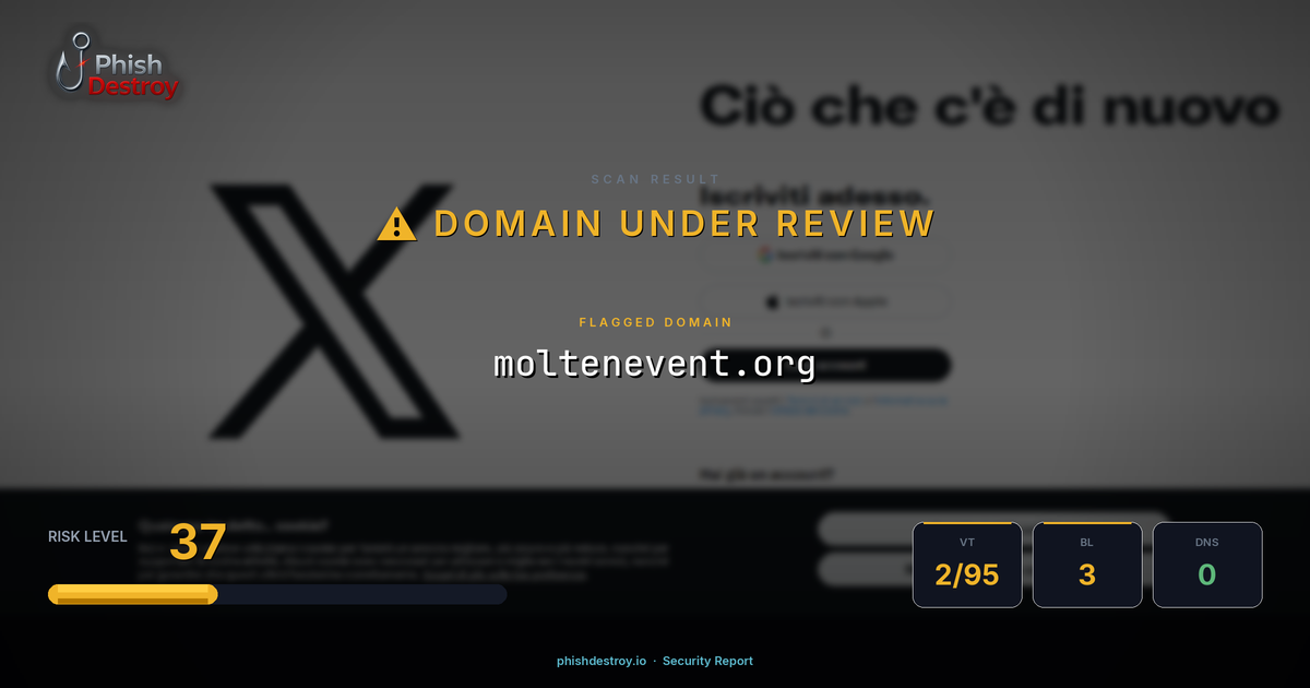 moltenevent.org phishing report — threat analysis by PhishDestroy