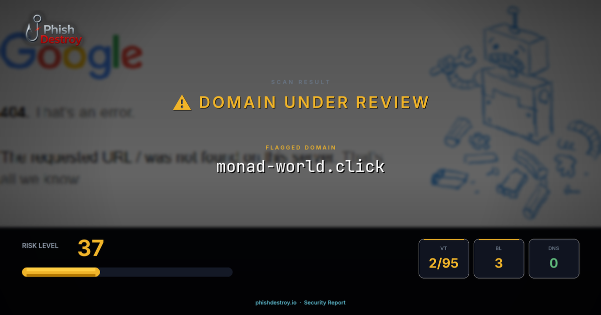monad-world.click phishing report — threat analysis by PhishDestroy