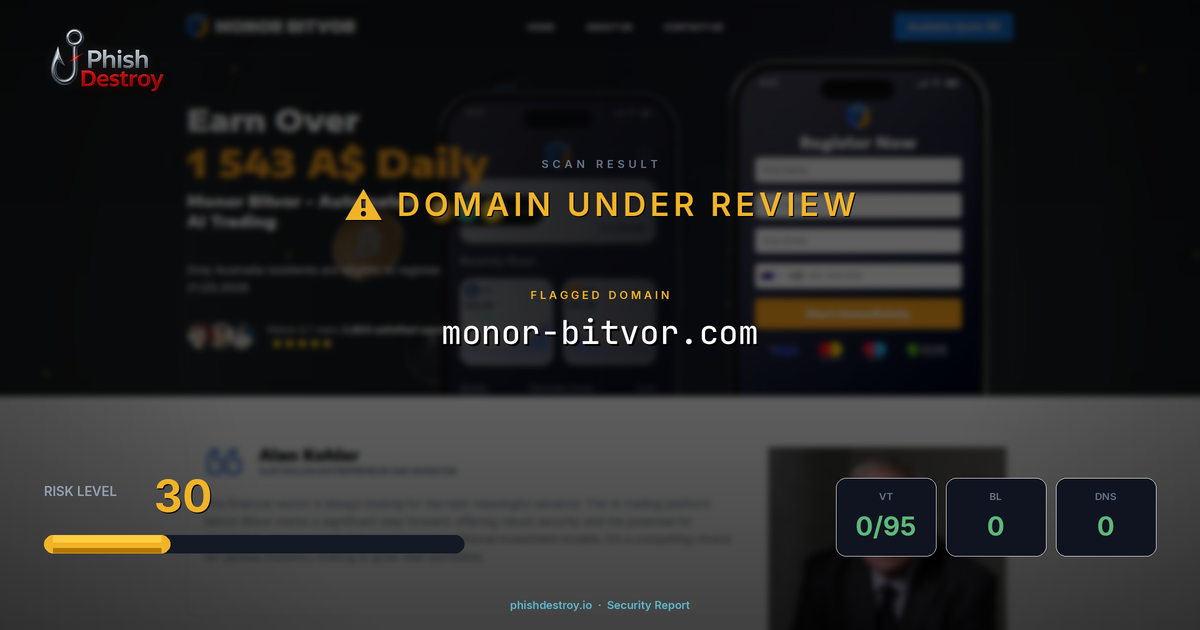 monor-bitvor.com phishing report — threat analysis by PhishDestroy