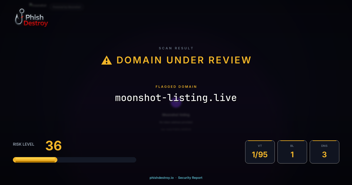 moonshot-listing.live phishing report — threat analysis by PhishDestroy