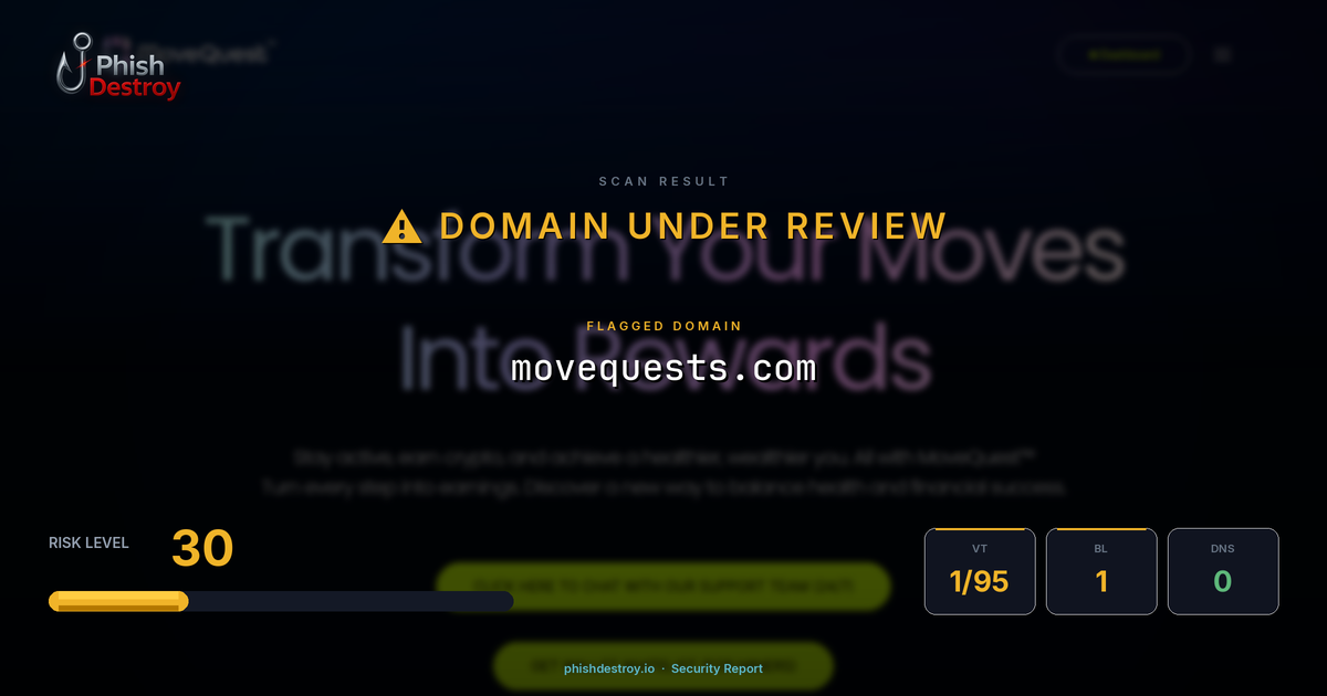 movequests.com phishing report — threat analysis by PhishDestroy
