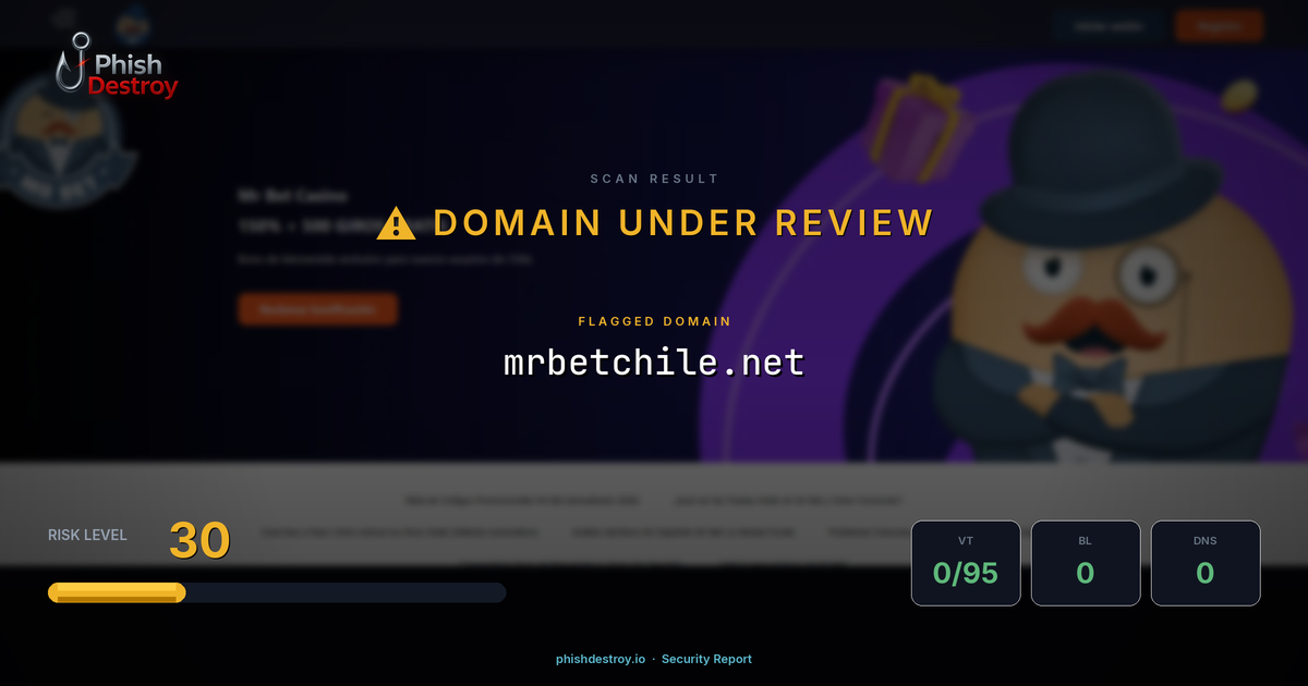 mrbetchile.net phishing report — threat analysis by PhishDestroy