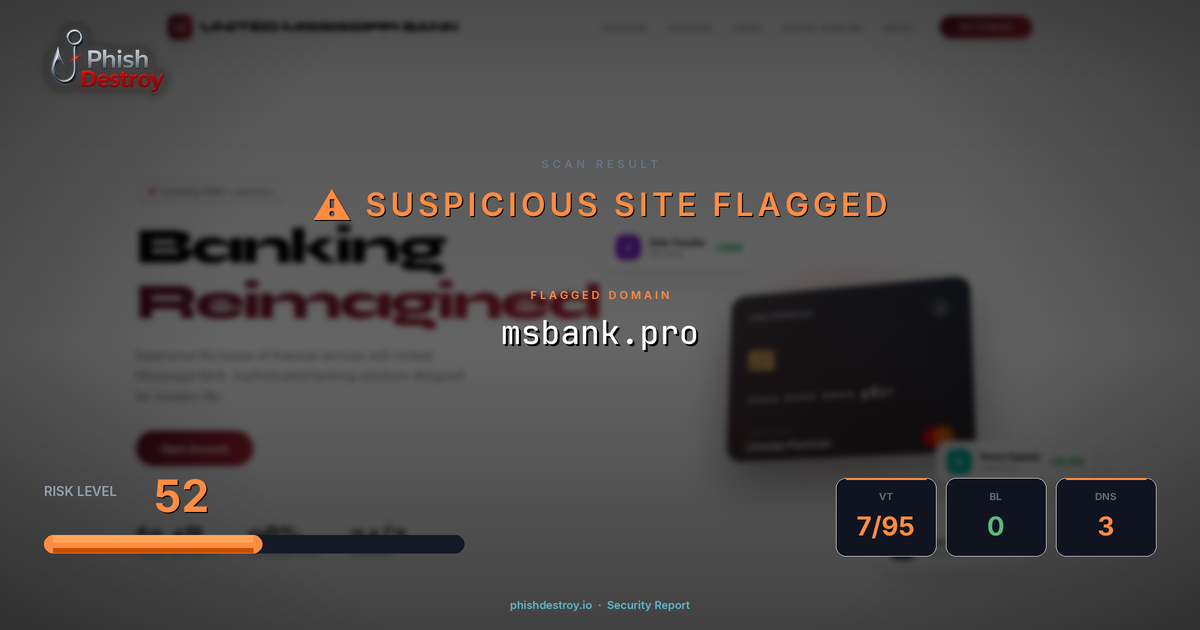 msbank.pro phishing report — threat analysis by PhishDestroy