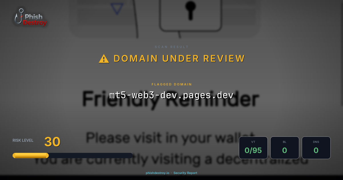 mt5-web3-dev.pages.dev phishing report — threat analysis by PhishDestroy