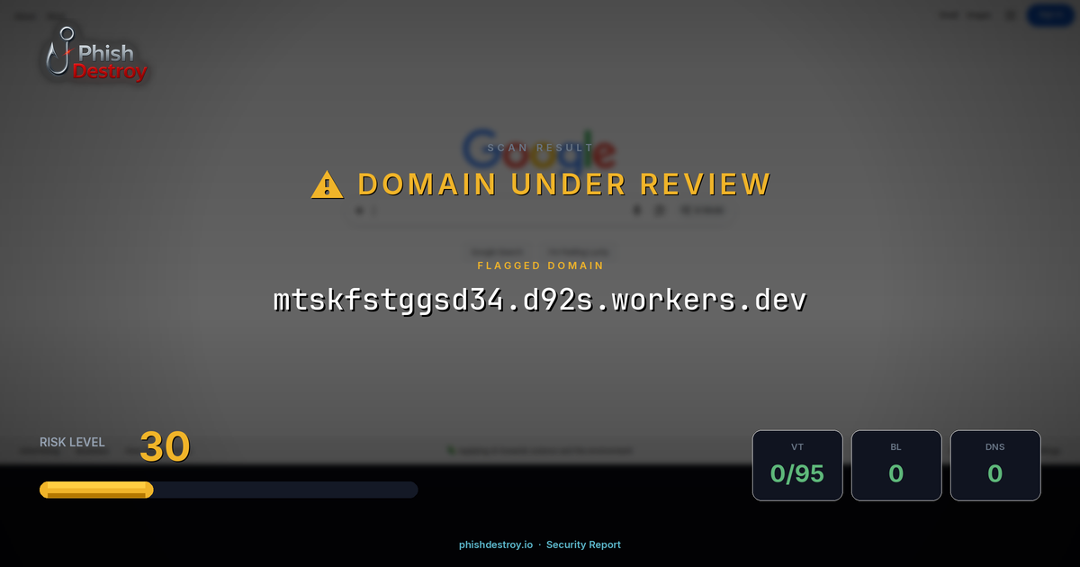 mtskfstggsd34.d92s.workers.dev phishing report — threat analysis by PhishDestroy