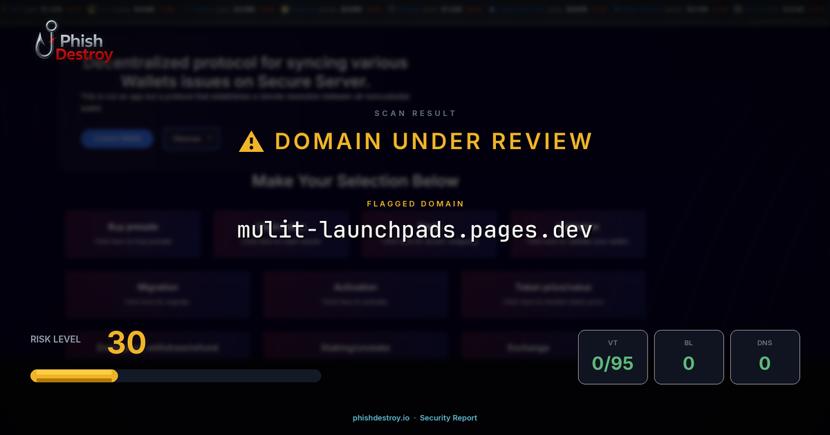 mulit-launchpads.pages.dev phishing report — threat analysis by PhishDestroy