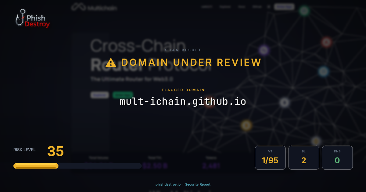 mult-ichain.github.io phishing report — threat analysis by PhishDestroy