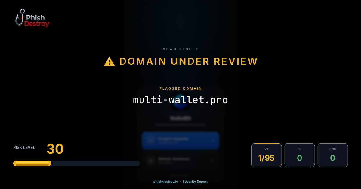 multi-wallet.pro phishing report — threat analysis by PhishDestroy