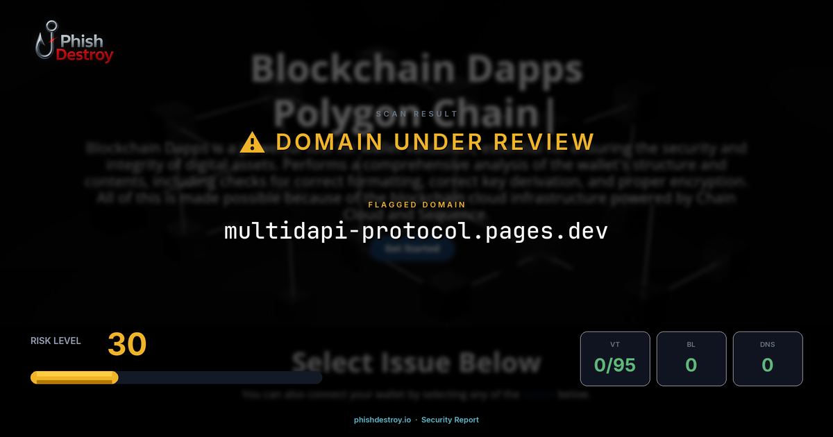 multidapi-protocol.pages.dev phishing report — threat analysis by PhishDestroy
