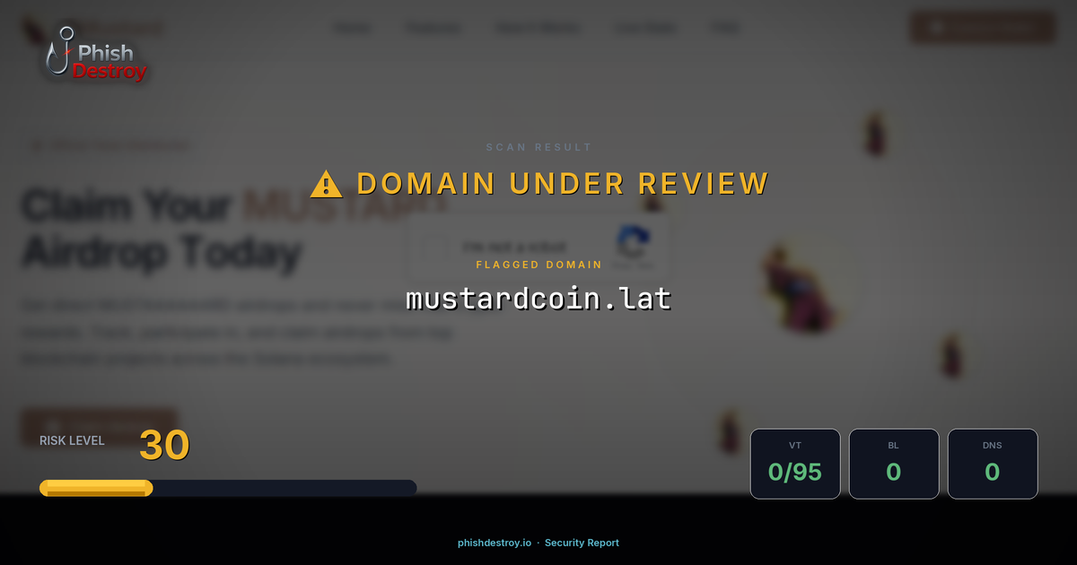 mustardcoin.lat phishing report — threat analysis by PhishDestroy