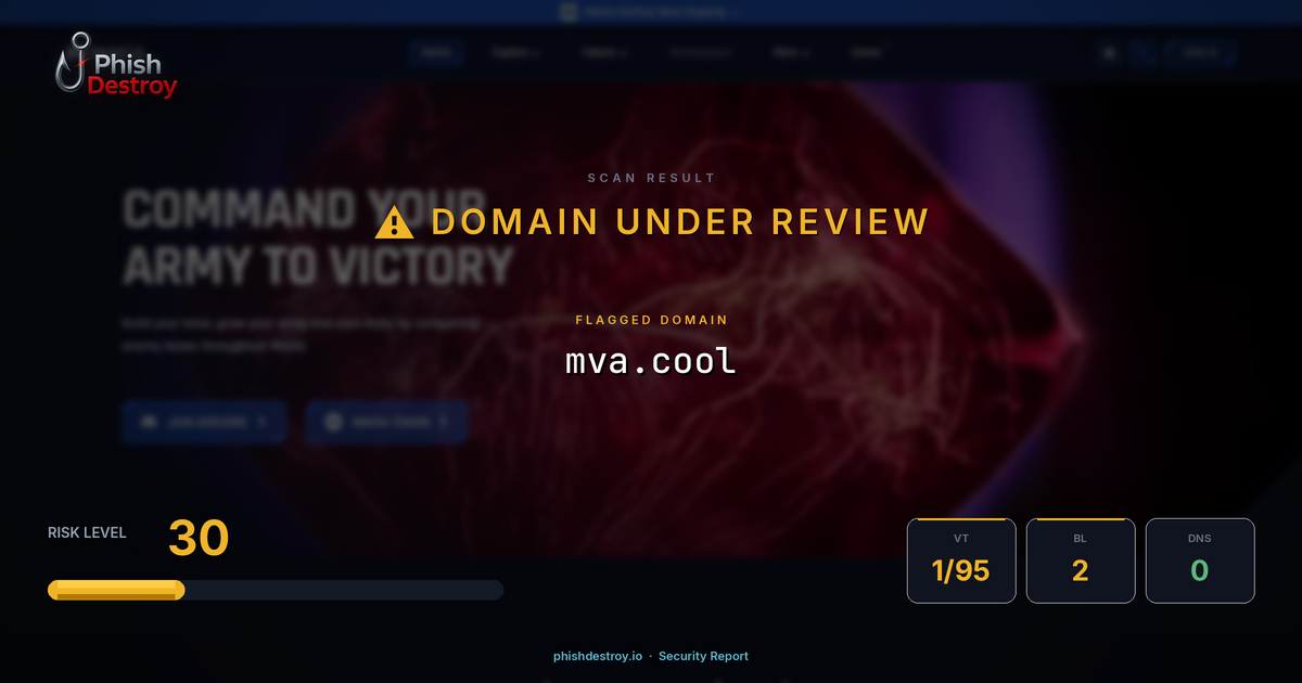 mva.cool phishing report — threat analysis by PhishDestroy