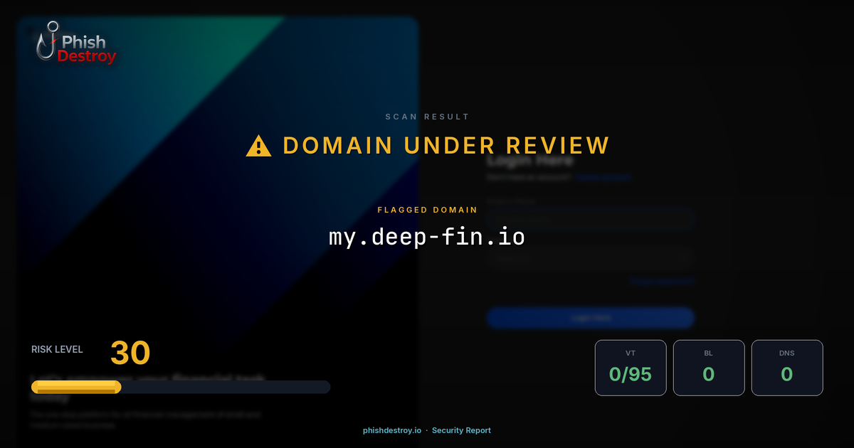 my.deep-fin.io phishing report — threat analysis by PhishDestroy