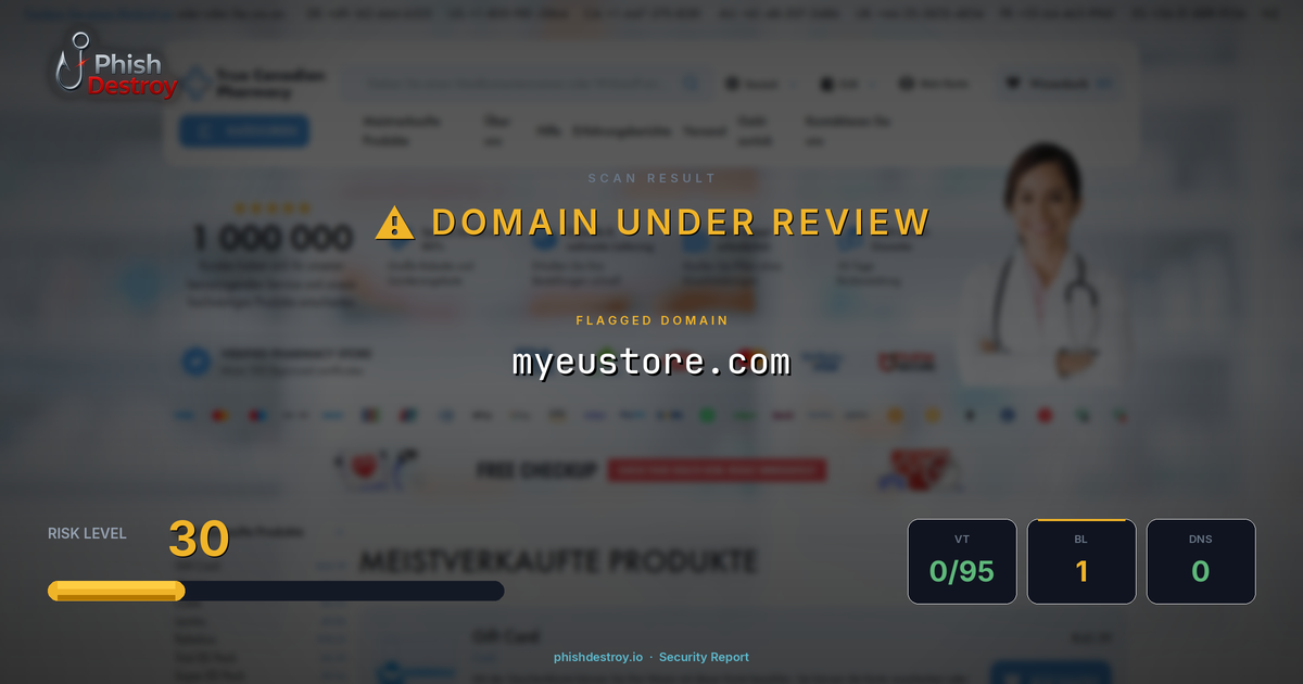 myeustore.com phishing report — threat analysis by PhishDestroy