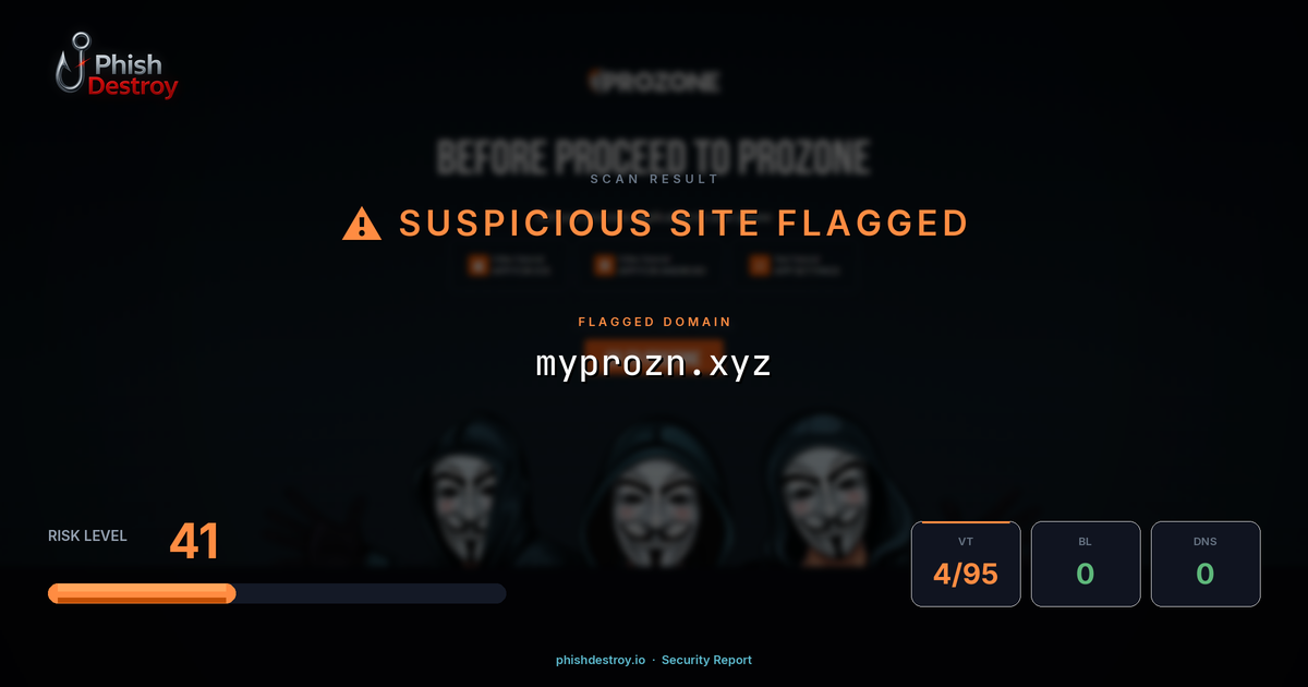 myprozn.xyz phishing report — threat analysis by PhishDestroy