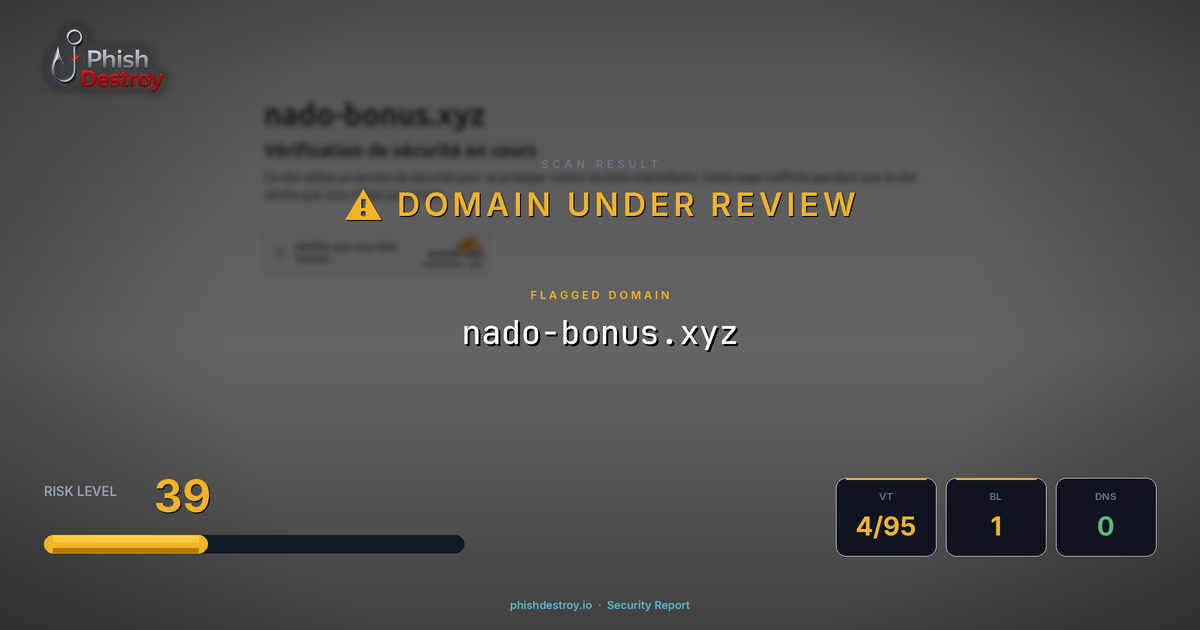 nado-bonus.xyz phishing report — threat analysis by PhishDestroy