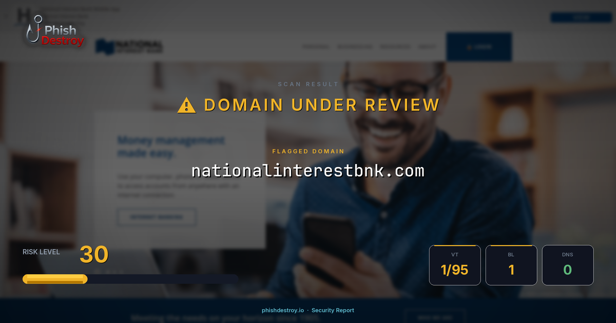 nationalinterestbnk.com phishing report — threat analysis by PhishDestroy