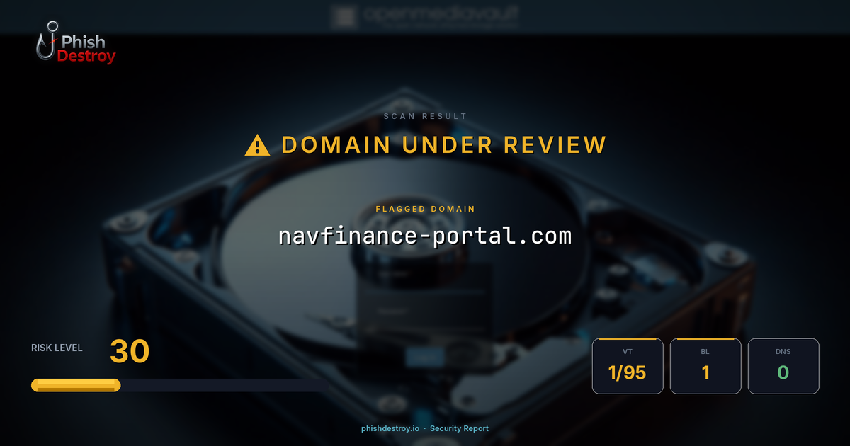 navfinance-portal.com phishing report — threat analysis by PhishDestroy