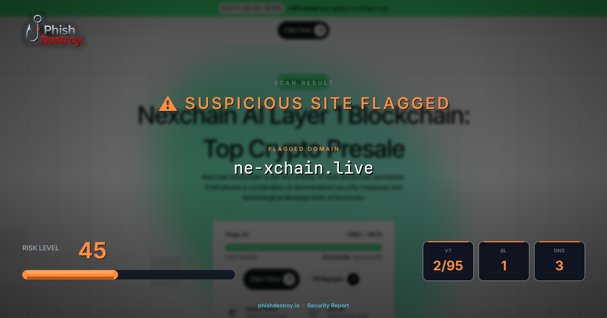 ne-xchain.live phishing report — threat analysis by PhishDestroy
