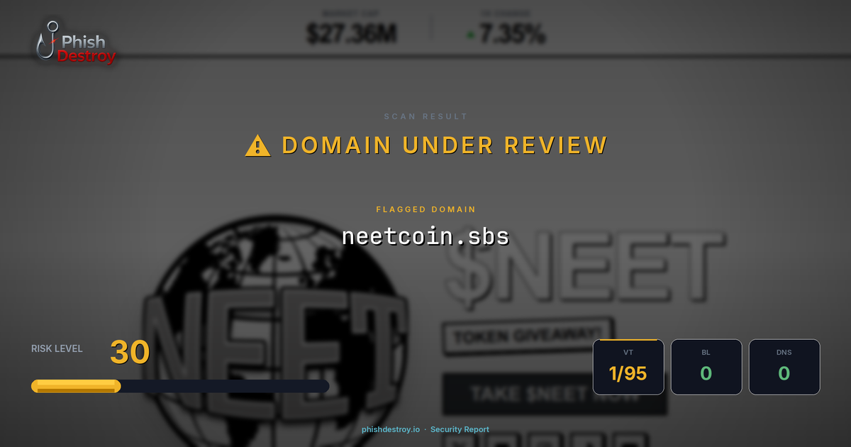 neetcoin.sbs phishing report — threat analysis by PhishDestroy