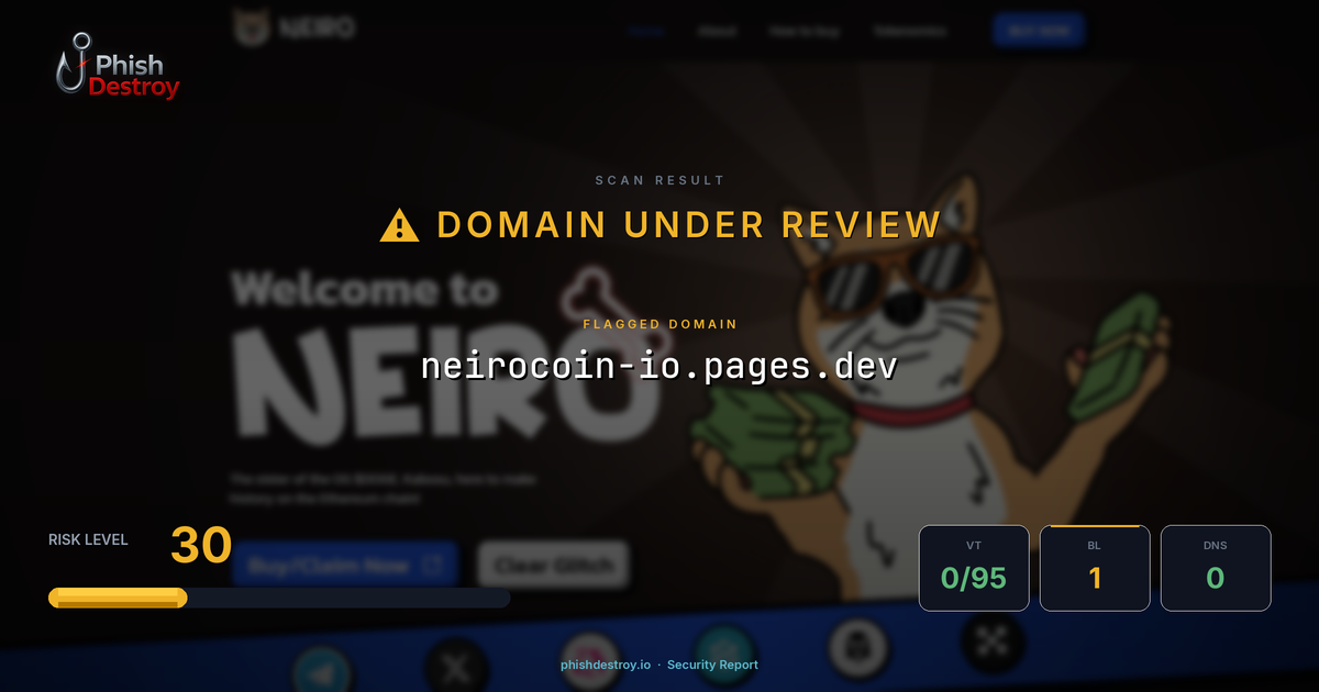 neirocoin-io.pages.dev phishing report — threat analysis by PhishDestroy