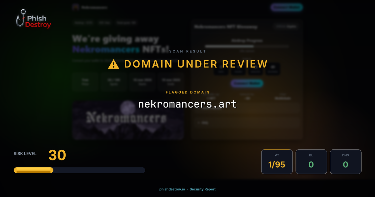 nekromancers.art phishing report — threat analysis by PhishDestroy