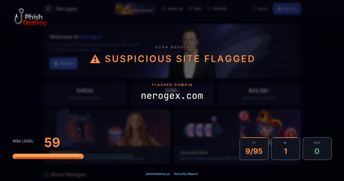nerogex.com phishing report — threat analysis by PhishDestroy