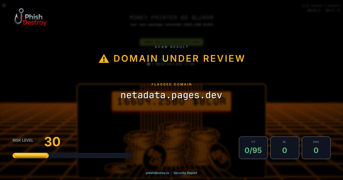 netadata.pages.dev phishing report — threat analysis by PhishDestroy