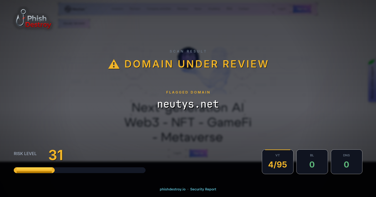 neutys.net phishing report — threat analysis by PhishDestroy