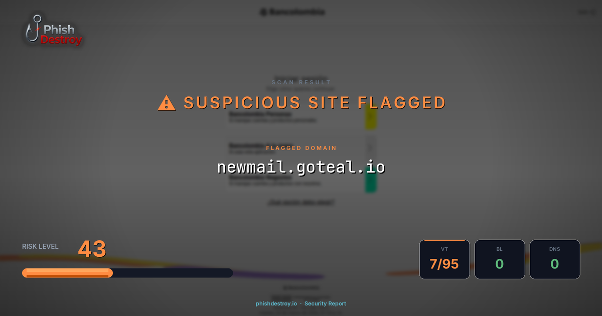 newmail.goteal.io phishing report — threat analysis by PhishDestroy