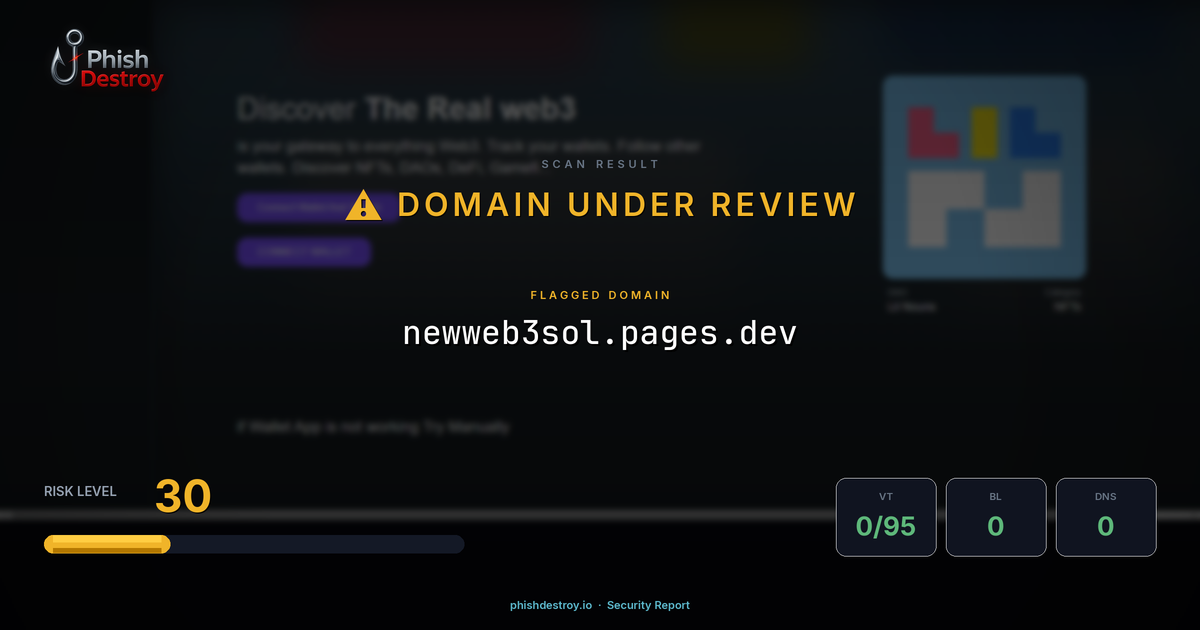 newweb3sol.pages.dev phishing report — threat analysis by PhishDestroy