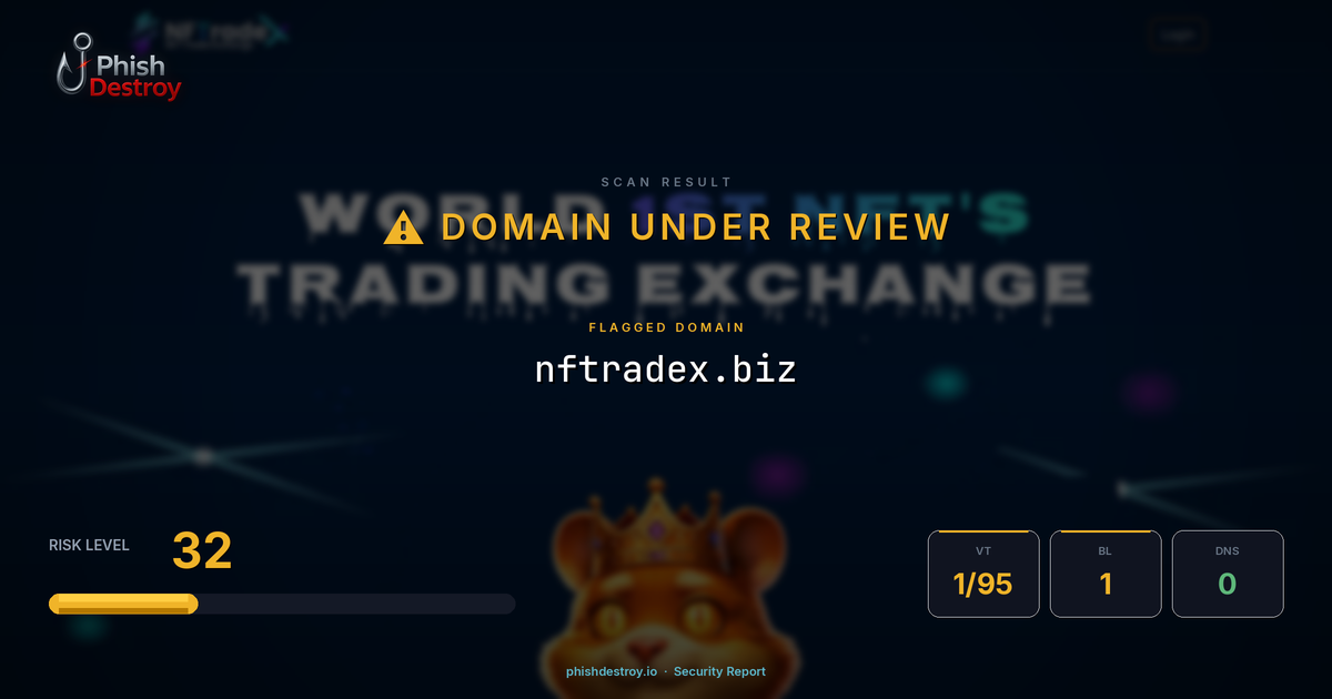 nftradex.biz phishing report — threat analysis by PhishDestroy