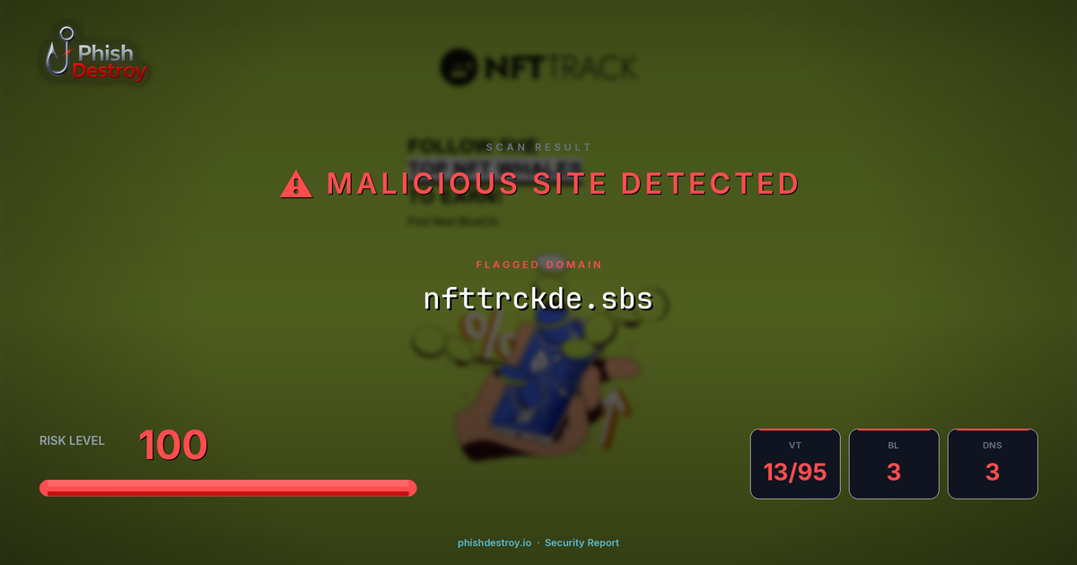 nfttrckde.sbs phishing report — threat analysis by PhishDestroy