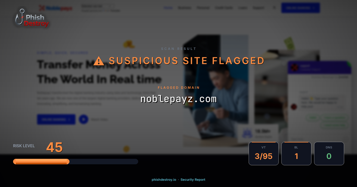 noblepayz.com phishing report — threat analysis by PhishDestroy