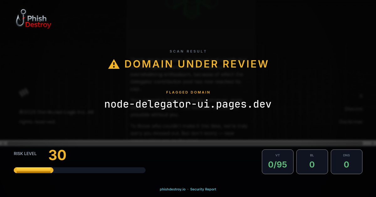 node-delegator-ui.pages.dev phishing report — threat analysis by PhishDestroy