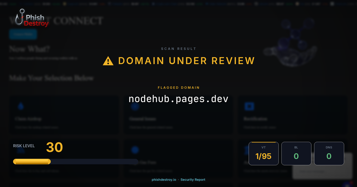nodehub.pages.dev phishing report — threat analysis by PhishDestroy