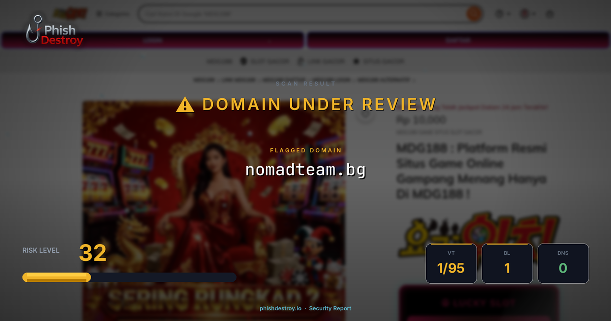 nomadteam.bg phishing report — threat analysis by PhishDestroy