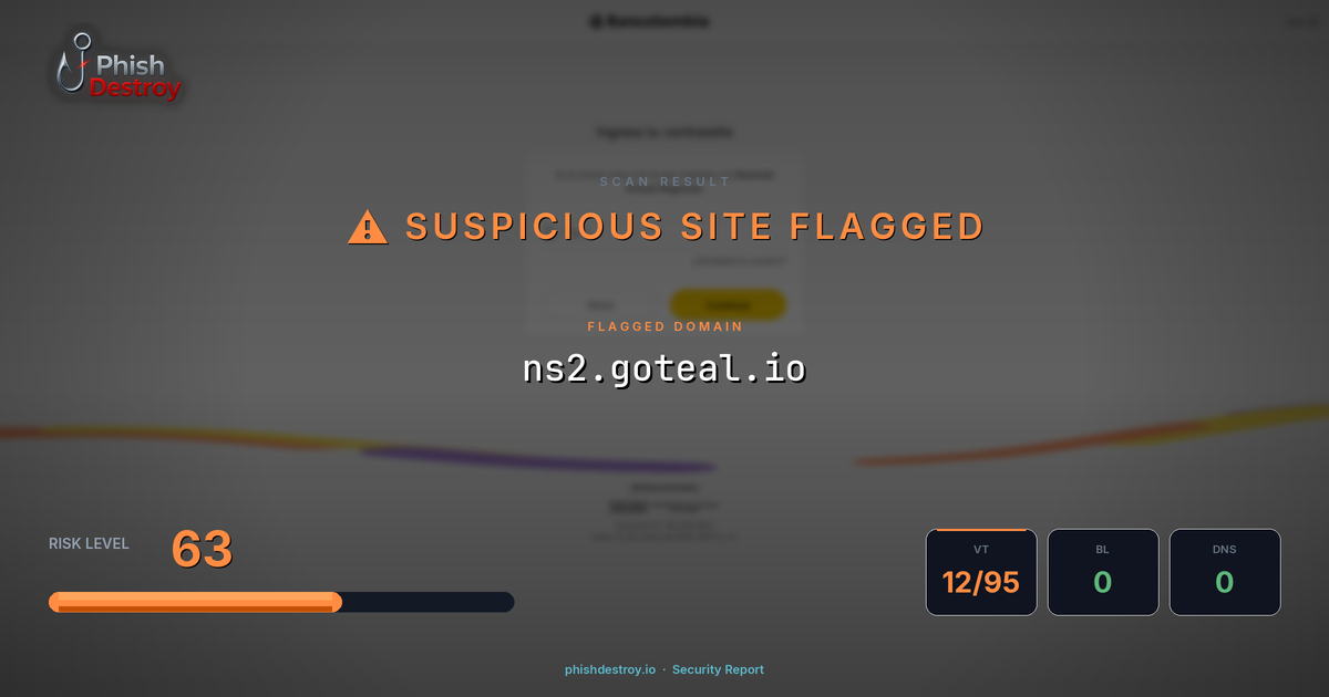 ns2.goteal.io phishing report — threat analysis by PhishDestroy