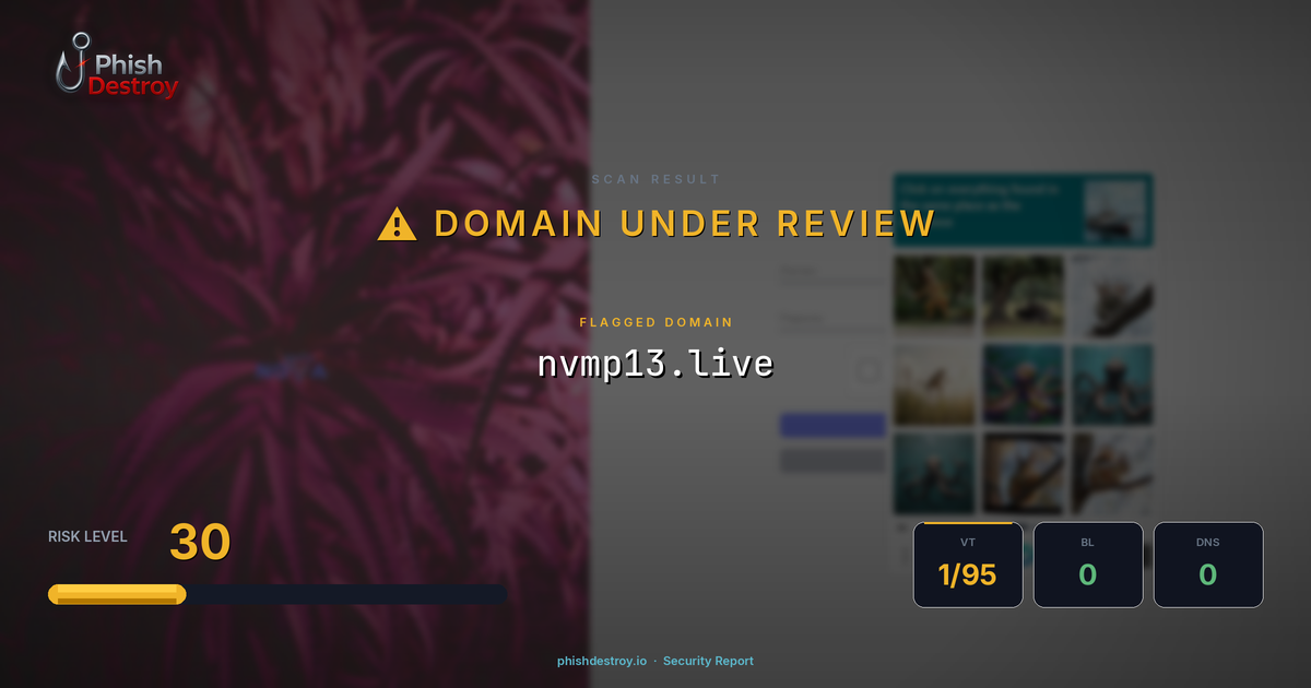 nvmp13.live phishing report — threat analysis by PhishDestroy