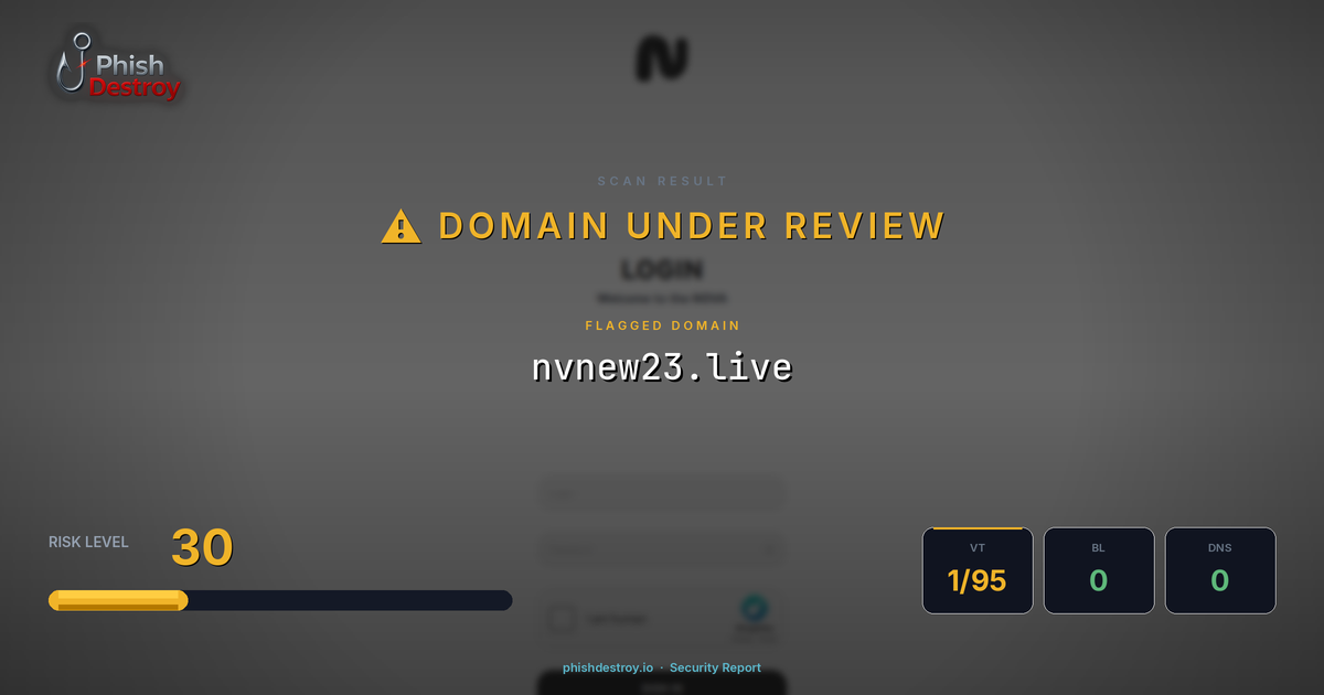 nvnew23.live phishing report — threat analysis by PhishDestroy