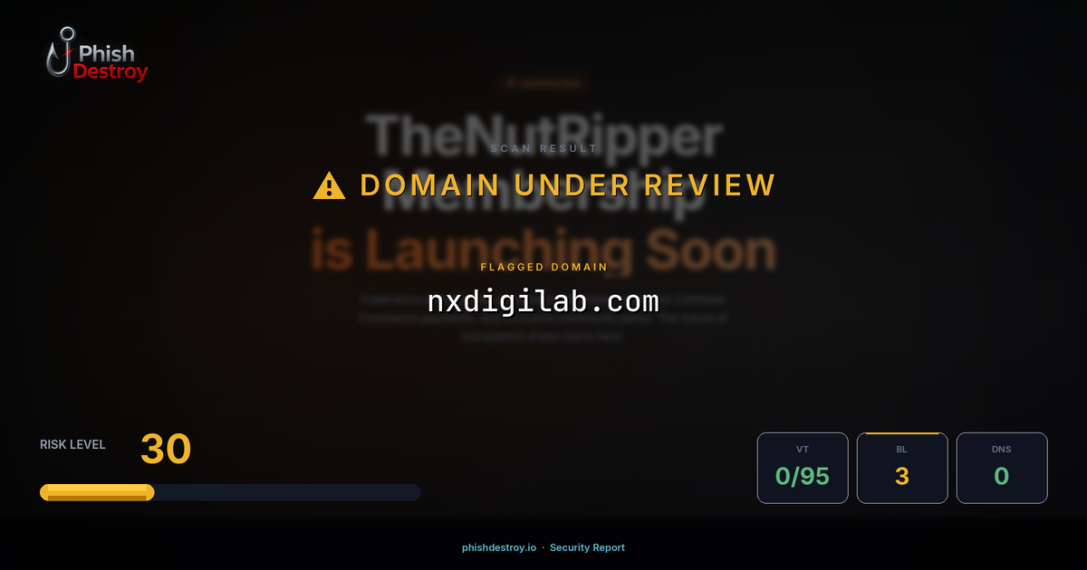 nxdigilab.com phishing report — threat analysis by PhishDestroy