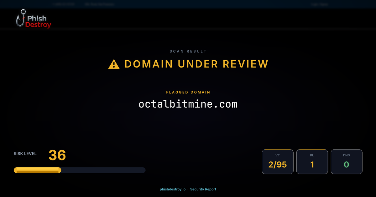 octalbitmine.com phishing report — threat analysis by PhishDestroy