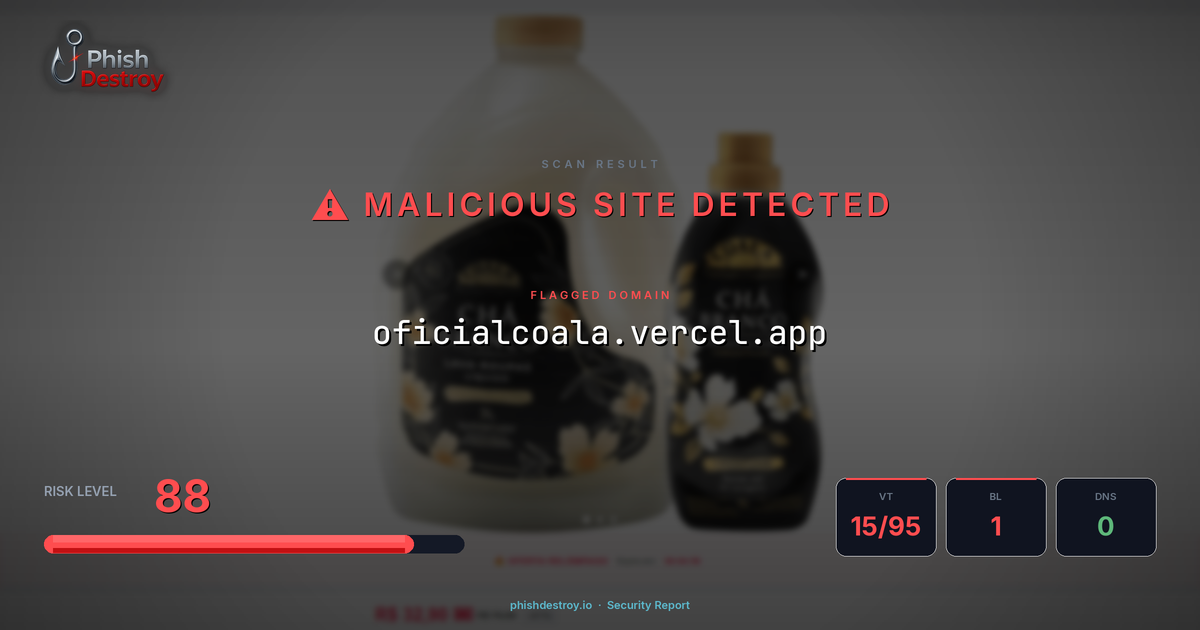 oficialcoala.vercel.app phishing report — threat analysis by PhishDestroy
