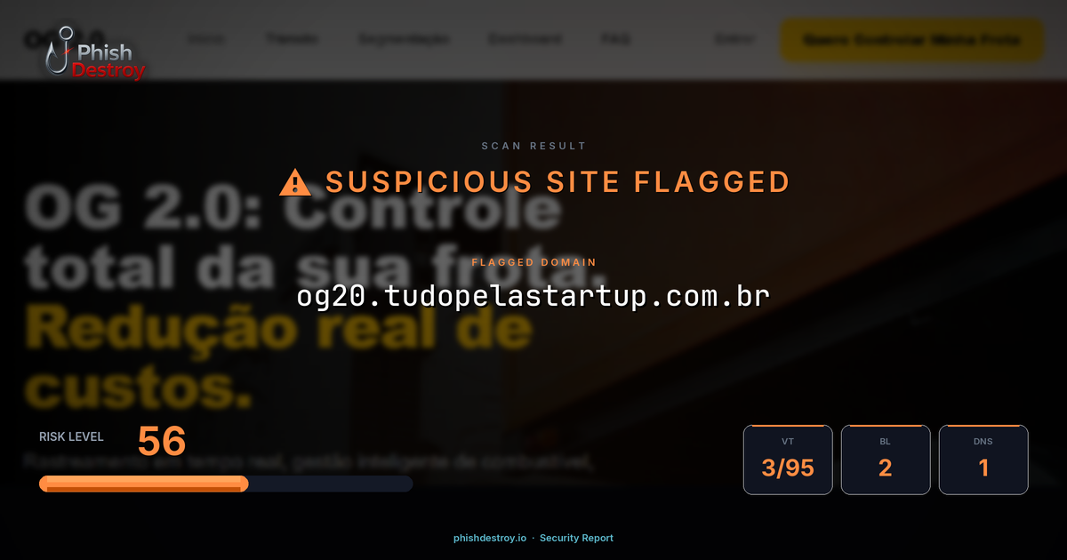 og20.tudopelastartup.com.br phishing report — threat analysis by PhishDestroy