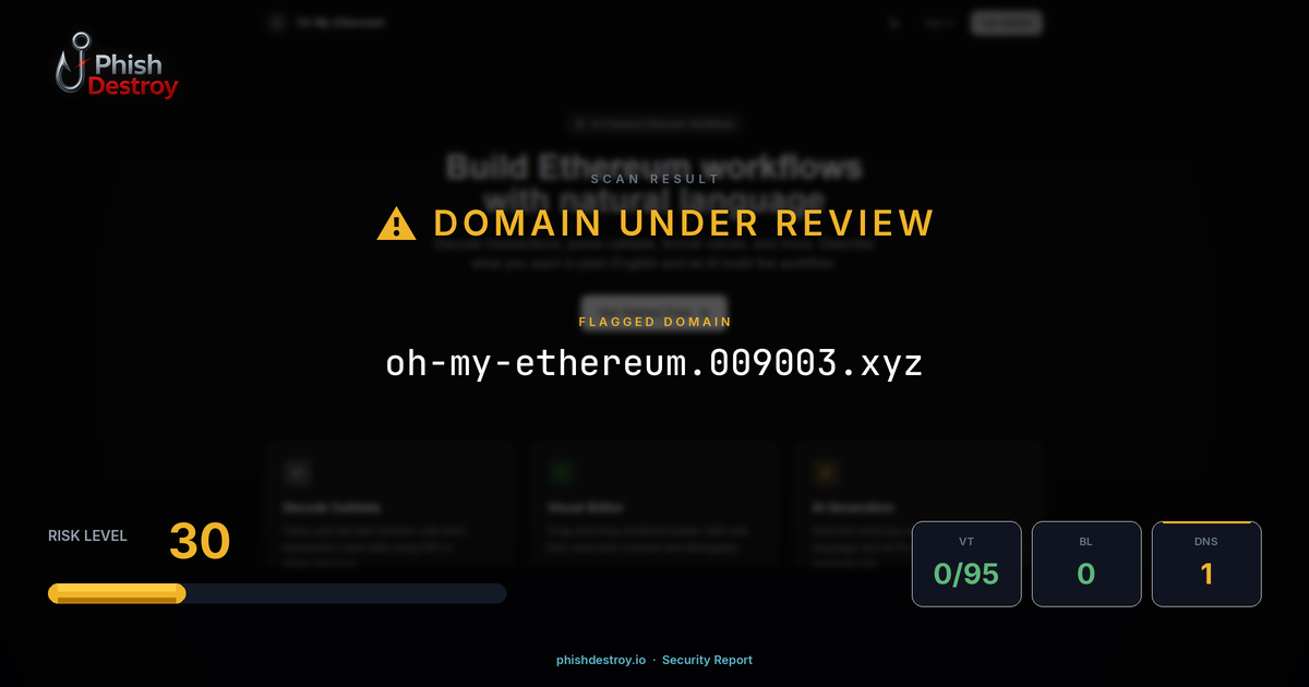 oh-my-ethereum.009003.xyz phishing report — threat analysis by PhishDestroy