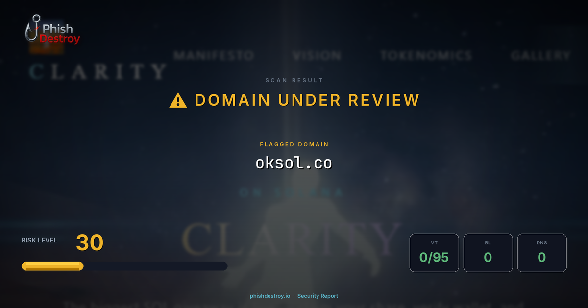 oksol.co phishing report — threat analysis by PhishDestroy