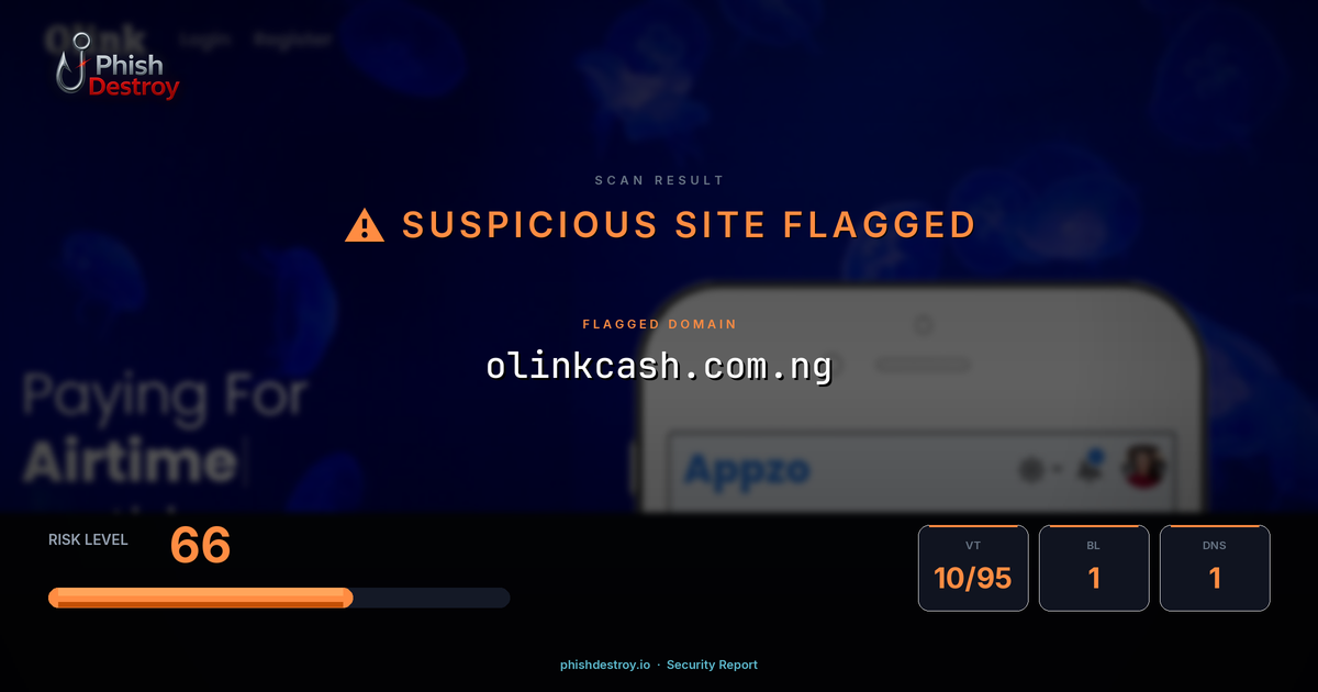 olinkcash.com.ng phishing report — threat analysis by PhishDestroy