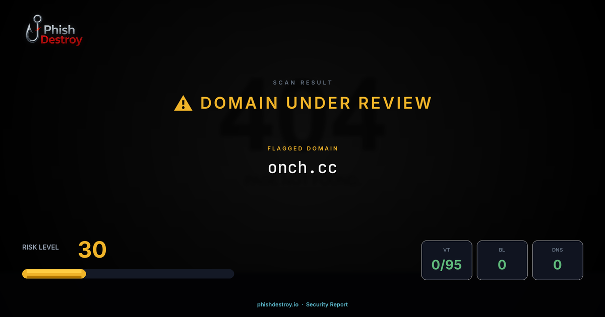 onch.cc phishing report — threat analysis by PhishDestroy