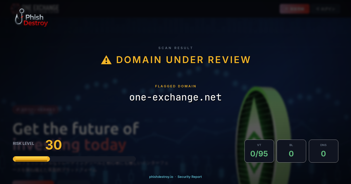 one-exchange.net phishing report — threat analysis by PhishDestroy